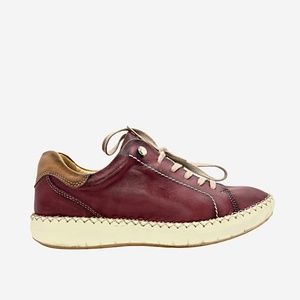 Pikolinos Medina Red Leather Lace Up Sneakers | 41